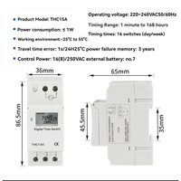 WZOODQ kontroler waktu elektrik Microcomputer THC15A saklar kontrol waktu elektrik tipe rel Mini kecil Timer kontroler waktu elektronik DC12V/24V/48V