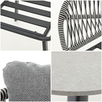 Ensemble de mobilier de jardin moderne pour villa européenne : chaises de patio, table à manger en corde tressée pour hôtel et extérieur