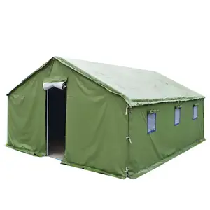 2023 Wholesale Factory Camouflage Outdoor Activity Steel Frame Emergency Used Waterproof Canvas Tent with Flexible Size