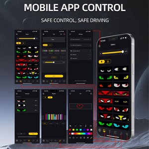 Intelligent Programmable Diable Yeux Lumière 200cm App Télécommande Led Écran D'affichage Allume-cigare Animé Yeux pour Voitures Led - Product Image 4