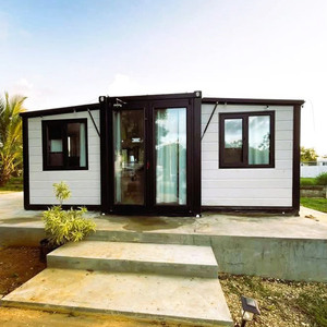 Casa Contenedor Expandible de Lujo Moderna de 20 pies, Casa Prefabricada de Doble Ala, Casa Modular Completamente Amueblada para Vivir - Product Image 1