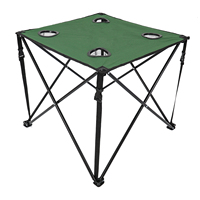 Table de camping avec quatre porte-gobelets, légère, en tissu Oxford, avec quatre supports, acceptant la personnalisation du logo et du coloris du tissu