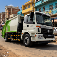 Camion compacteur d'ordures Foton 4x2 10-15T à chargement arrière avec système de compression hydraulique, véhicule diesel pour déchets municipaux