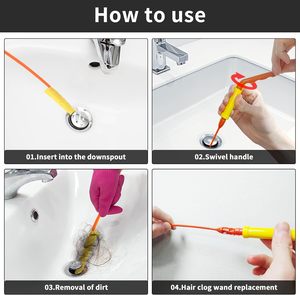 6 confezioni in plastica <span class=keywords><strong>tubo</strong></span> di scarico <span class=keywords><strong>tubo</strong></span> <span class=keywords><strong>flessibile</strong></span> per vasca da bagno per sciacquone comprare <span class=keywords><strong>flessibile</strong></span> serpente donnola di scarico per capelli strumento di scarico donnola - Product Image 4