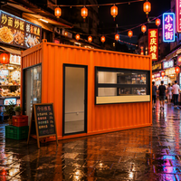 Conteneur d'expédition modifié en kit pour café - Stand de café pop-up moderne de 10 pieds pour centre commercial