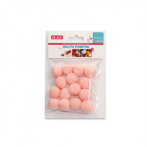 Palline di Natale Ilan Pompon 2,5 cm Melocoton 15 Pezzi Decorazioni Artigianali - Product Image 1