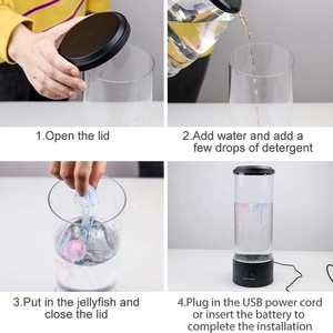 लाइटलिंगपास कस्टम हॉट सेलिंग नेऑन रंग जेलीफ़िश मूड सजावट रात मिनी टेबल स्टैंड नाइट लैंप कोई रिमोट कंट्रोल नहीं - Product Image 4