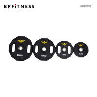 Plaque de poids dodecagonale sans odeur et écologique VANBO avec doubles poignées, ouverture de 51 mm, pour utilisation en salle de sport intérieure