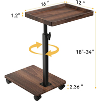 Soporte en Forma de C con Altura Ajustable 360° ° Mesa Auxiliar Giratoria para TV con Ruedas para Espacios Pequeños, Mesa de Centro para Sofá, Silla de Noche