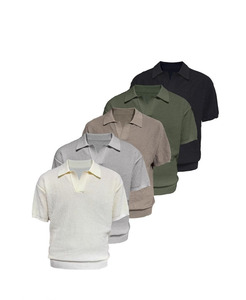 Pull en maille à manches courtes pour <span class=keywords><strong>homme</strong></span>, col en V, col rabattu, style professionnel, grande <span class=keywords><strong>taille</strong></span>, <span class=keywords><strong>taille</strong></span> européenne personnalisée, pour chemise, lavable en machine - Product Image 4