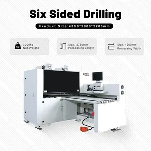ZICAR auto wood drill machine 6 sides boring machine for making furniture cabinets with high-efficiency production