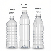 Bouteille en plastique jetable transparente pour animaux de compagnie, emballage en gros pour thé aux herbes, lait de soja, jus, eau minérale