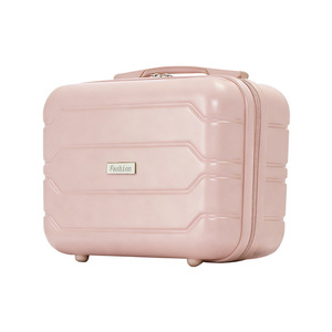 Pink Cosmetic <b>Case</b> 14 Inch Lightweight Metal Corner Makeup Bag For Travel Storage Solid Color Zipper Closure - Product Image 5