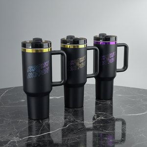 Vaso Térmico de Viaje Aislado de 40 oz con Asa, Vaso de Acero Inoxidable Grabado con Láser Personalizado, Taza Térmica de Doble Pared con Aislamiento al Vacío para Café - Product Image 1