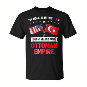 Camiseta del Imperio Otomano de EE. UU., manga corta, unisex, cuello redondo, diseño de bandera patriótica, ropa para adultos - Product Image 3