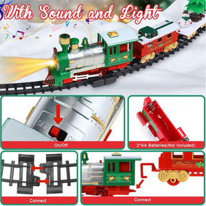 Nuevo Set de <span class=keywords><strong>Tren</strong></span> Navideño Colgante <span class=keywords><strong>para</strong></span> Decoración de Árbol de Navidad, Juguete Retro de Trenes con Rieles Iluminados a Batería - Product Image 5