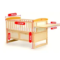 Playpen Tempat Tidur Bayi Tradisional, Desain Dalam Ruangan Kayu Bersirkulasi dengan Papan Tempat Tidur Dapat Disesuaikan