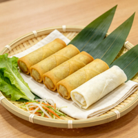 Rouleaux de printemps surgelés 50g prêts à frire, légumes surgelés IQF, peau fine croustillante, Dim Sum asiatique, export en vrac, fournisseur OEM