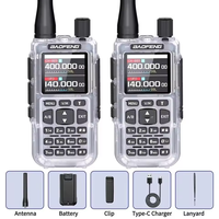 BAOFENG MINI-5 5RMINI Walkie Talkie Upgrade UV-5R Mini Baterai 2200mAh Pemrograman Bluetooth AM/FM Dual PTT Pengisi Daya TYPE-C Ham