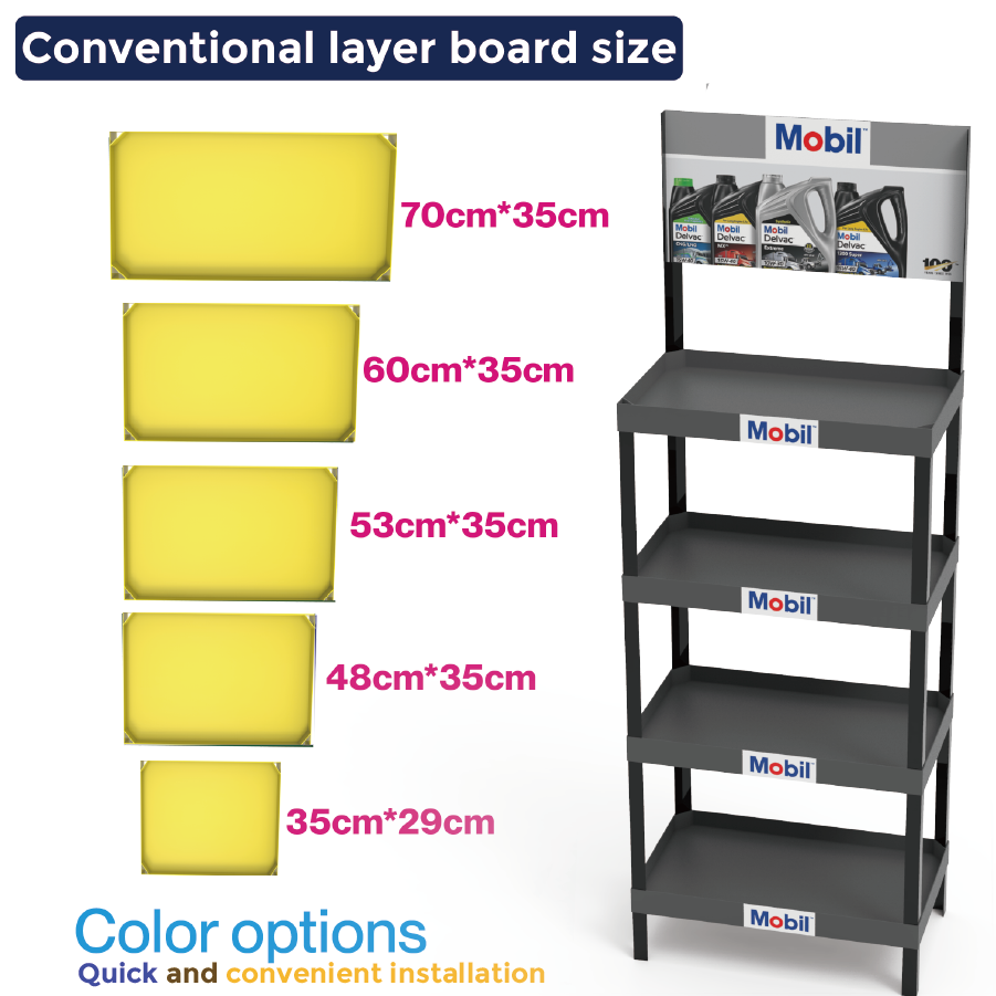 Beviis Custom Plastic Display Racks for Motor Oil Pvc Stand Display Store Stand Plastic Shelf for Retail Store Shop — view 3