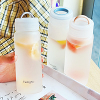 Bouteille d'eau en verre de 420 ml avec revêtement givré blanc, bouteille d'eau réutilisable en verre borosilicate