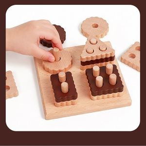 Early Skill Builder Eco-Friendly Beech Wood Sorting & Stacking <b>Building</b> <b>Blocks</b> Stack and Sort Board Toys for Kids - Product Image 3