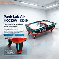 Machine de jeu d'arcade à monnayeur pour l'intérieur, type hockey sur air en forme d'arc, avec éclairage LED sur rail et support à roulettes, pour enfants et adultes
