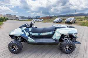 Bateau amphibie de loisirs 1600cc 4 cylindres en fibre de verre avec 2 sièges CVT 60-70km/h pour les jeux aquatiques - Product Image 3