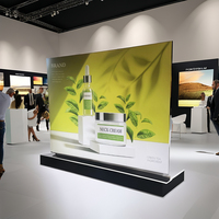 Mur d'Affichage Publicitaire de 3 m Portable en Tissu, Stand Pop-up Personnalisé pour Salon Professionnel, Boîte Lumineuse, Bannière de Fond, Présentoir en Tissu pour Exposition