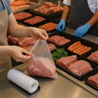 Sacs en rouleau pour produits alimentaires de supermarché, sacs en polyéthylène transparents pour emballage