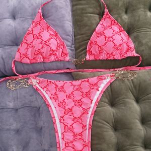 Nuevo Diseño de Bikini de Dos Piezas con Triángulo Frontal y Malla de Fresa, Traje de Baño Sexy para Playa - Product Image 3