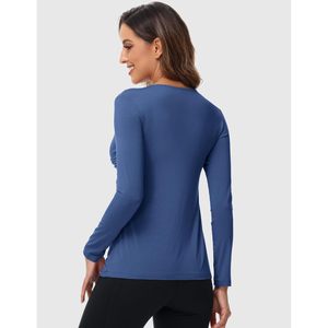 Camiseta de maternidad para mujer, de manga larga, suave y fresca, informal, para embarazo, para dormir, de bambú. - Product Image 3