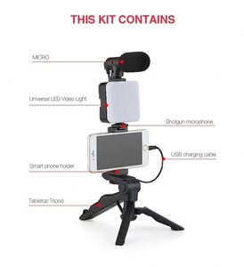ไมโครโฟน Maxfree พร้อมไฟ LED ไม้เซลฟี่แบบพกพาขนาดเล็กสำหรับถ่ายภาพและไลฟ์สด - Product Image 3