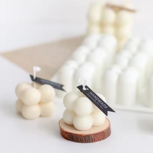 Molde de silicona 3D con forma de cubo, bola, postre, pastel, chocolate, burbuja, de grado alimenticio, para hacer velas de cera de soja, jabón y adornos caseros - Product Image 6