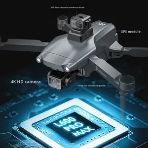 Drone L600 PRO avec moteur sans balais, caméra grand angle HD 4K avec cardan 3 axes, ESC, 4 canaux, GPS, télécommande WIFI 5G, plastique - Product Image 2