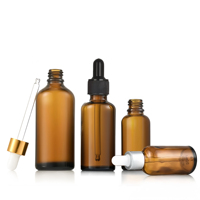Flacon compte-gouttes d'huile essentielle à épaule ronde brune Flacon compte-gouttes en verre de 30ml pour goutte pour les yeux avec boîte