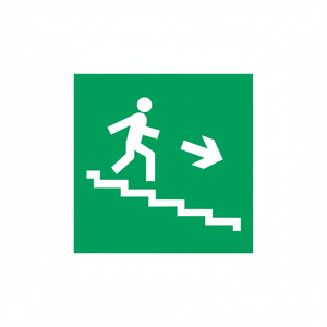 Emergency stairs <b>top</b> right <b>PVC</b> 150x150mm - Product Image 2