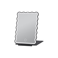 Miroir de Maquillage LED Ondulé Transfrontalier avec Éclairage, Cadre en Aluminium, USB Inclus, Miroir de Beauté de Bureau pour Chambre à Coucher, Petit Format Plat