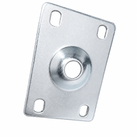 Plaque de montage pivotante robuste en acier au carbone galvanisé pour roue, base de fixation plate zinguée