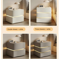 Ensemble de 2 tables de chevet modernes de luxe à prix d'usine Table de chevet intelligente avec recharge sans fil pour hôtel