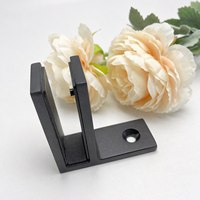 Pince à verre murale en L à mâchoire étroite, 90 degrés, en acier inoxydable, revêtement poudré, surface mate, avec coussinet en silicone, plaque de fixation angulaire