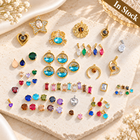 Pendentifs en acier inoxydable 304 plaqués or 18 carats, styles géométriques océaniques avec strass ou zircon au choix pour la création de bijoux DIY