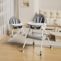 Chaise haute multifonctionnelle pour bébé, personnalisable en usine, convertible en chaise de repas pour enfant, avec plateau amovible, pliable, siège bébé et chaise de table d'étude