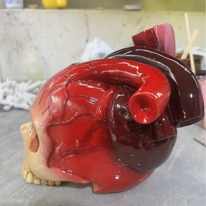 <b>Skull</b> Heart Desk <b>Decoration</b> Resin Halloween Ornament Indoor Craft Gift - Product Image 2