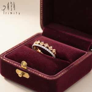 High Quality Wholesale Stackable <b>Ring</b> Jewelry Hand <b>Crafted</b> Vintage Design <b>Ring</b> 18K Solid Rose Gold Real Natural Diamonds <b>Ring</b> - Product Image 1