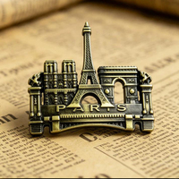 Aimant de réfrigérateur en alliage de zinc, style antique, vintage, souvenir de la Tour Eiffel de Paris, cadeau touristique, objet de collection pour musée