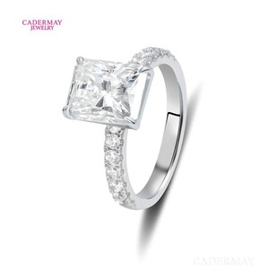 Moissanite D Color Granny Cut <b>925</b> Sterling <b>Silver</b> <b>Ring</b> 1 Ct To 3 Ct Women Engagement Jewelry - Product Image 2
