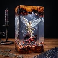 Lampe de table en résine artisanale OEM, portrait gravé Lumière et Ombre, veilleuse de bureau, décoration intérieure, cadeau