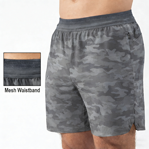 Pantalones Cortos Deportivos de Doble Capa con Forro de Verano y Logotipo Personalizado, con Abertura Lateral de 5 Pulgadas, para Fitness, Entrenamiento, 2 en 1, Camuflaje, para Correr y Gimnasio, para Hombre - Product Image 2