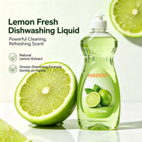 Liquide vaisselle écologique parfum citron avec 15-30% d'ingrédients actifs, détergent efficace pour éliminer les graisses de cuisine